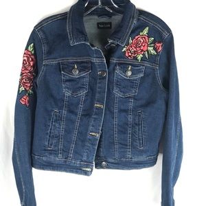 new look pink denim jacket